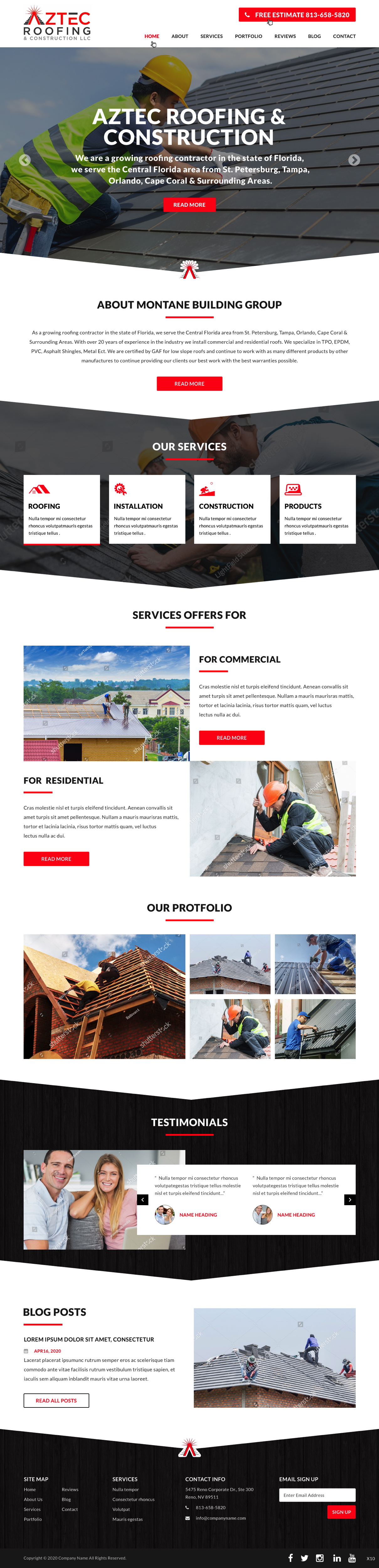 Web Design by pb for Aztec Roofing & Construction LLC | Design #24200976