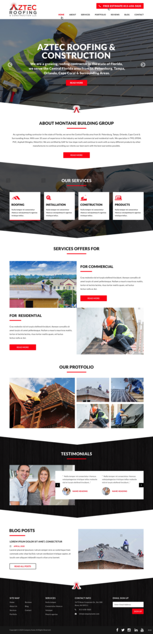 Diseño Web por pb para Aztec Roofing & Construction LLC | Diseño: #24200976