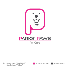 Logo Design by r. ilham for Parks' Paws Pet Care | Design: #24293670