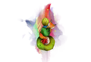 Watercolor Little prince upper arm TATTOO design  | Tattoo Design by Indre Ta