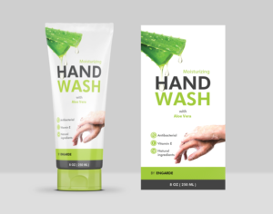 Antibacterial Hand Wash Squeeze Tube Label  | Design Graphique par Navisol Creatives