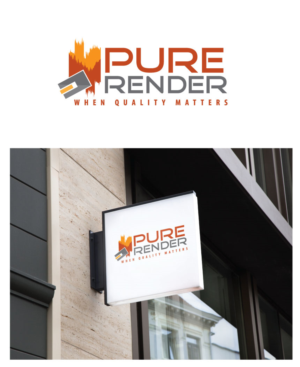 Pure Render (in small writing 'When quality matters') | Logo Design by AbhishekkM'24