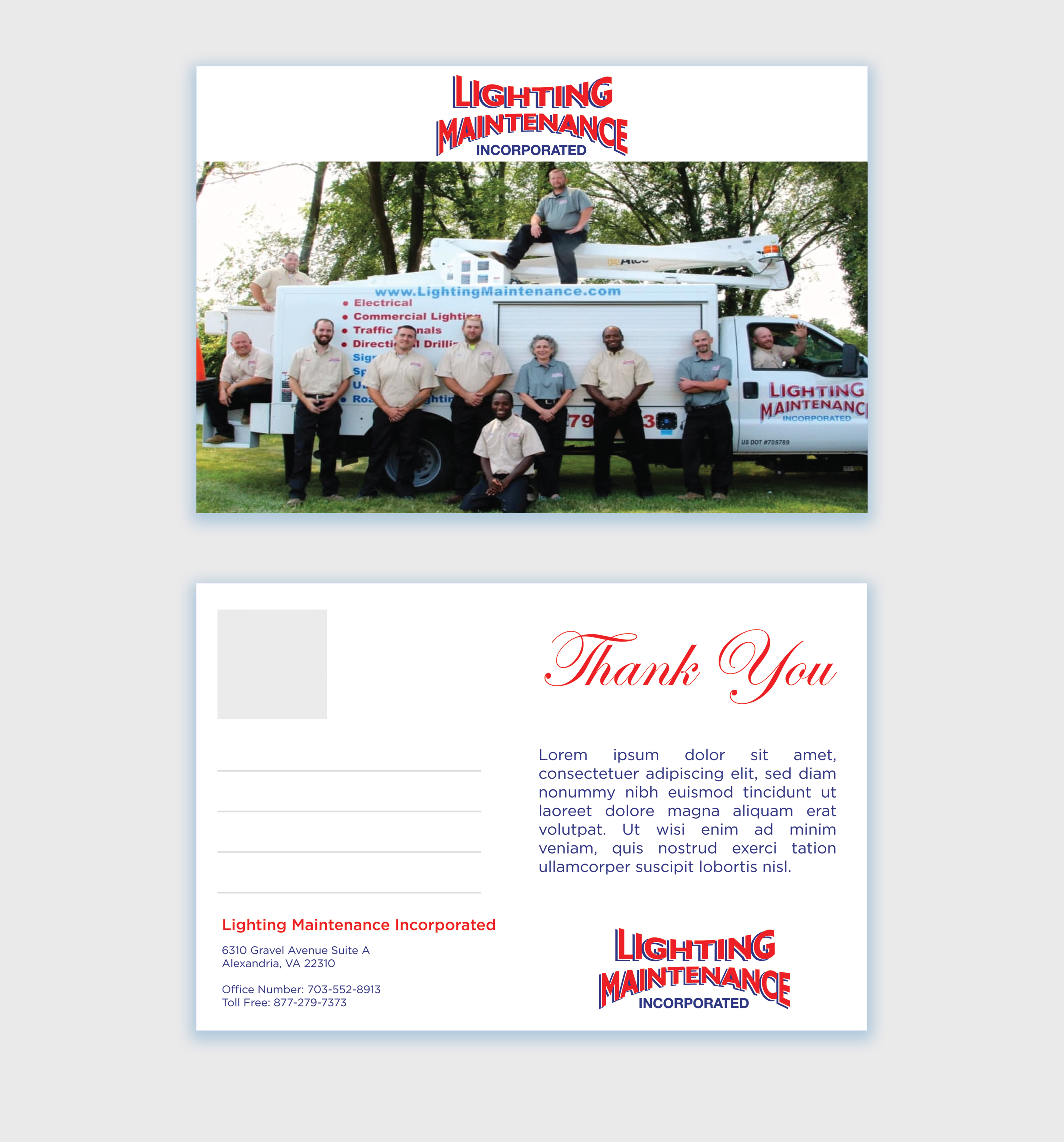 Diseño de Postal por nurulhasan.iou para Lighting Maintenance Inc | Diseño #24233227