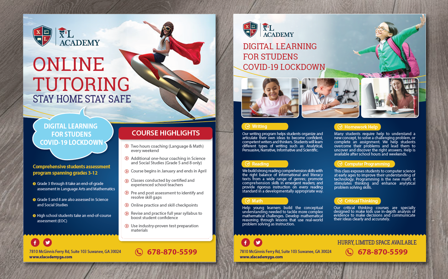 Flyer Design by alex989 for xlacademy llc | Design #24234534