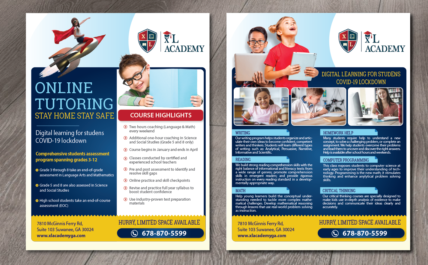Flyer Design by alex989 for xlacademy llc | Design #24235112