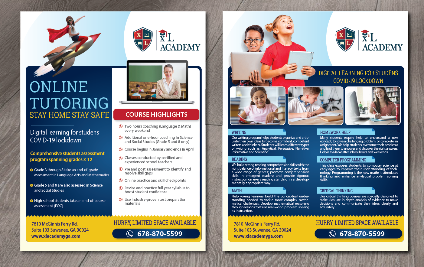 Flyer Design by alex989 for xlacademy llc | Design #24237885