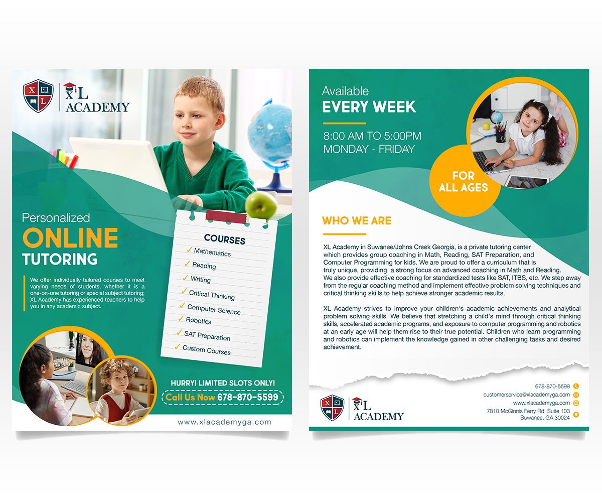 Flyer Design by Luniere Designs for xlacademy llc | Design #24236743