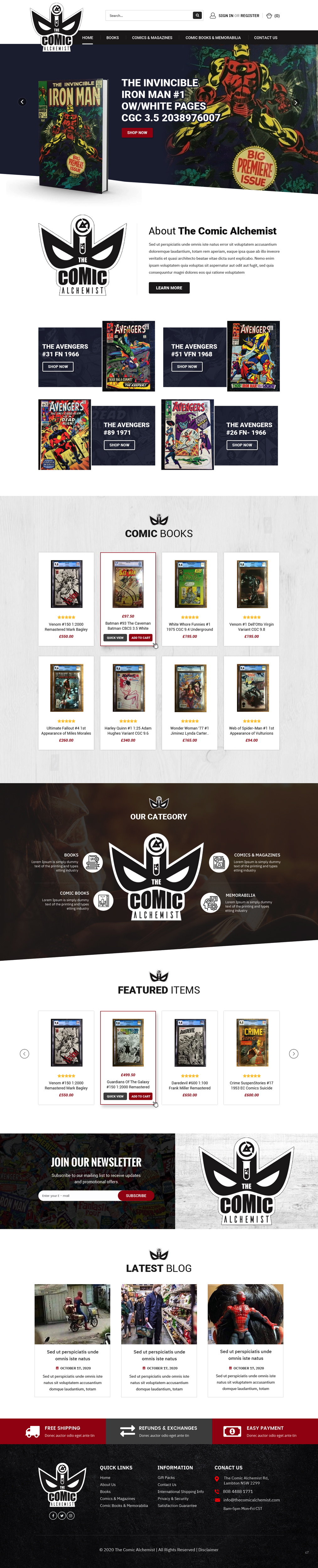 Web Design by pb for The Comic Alchemist Limited | Design #24253766