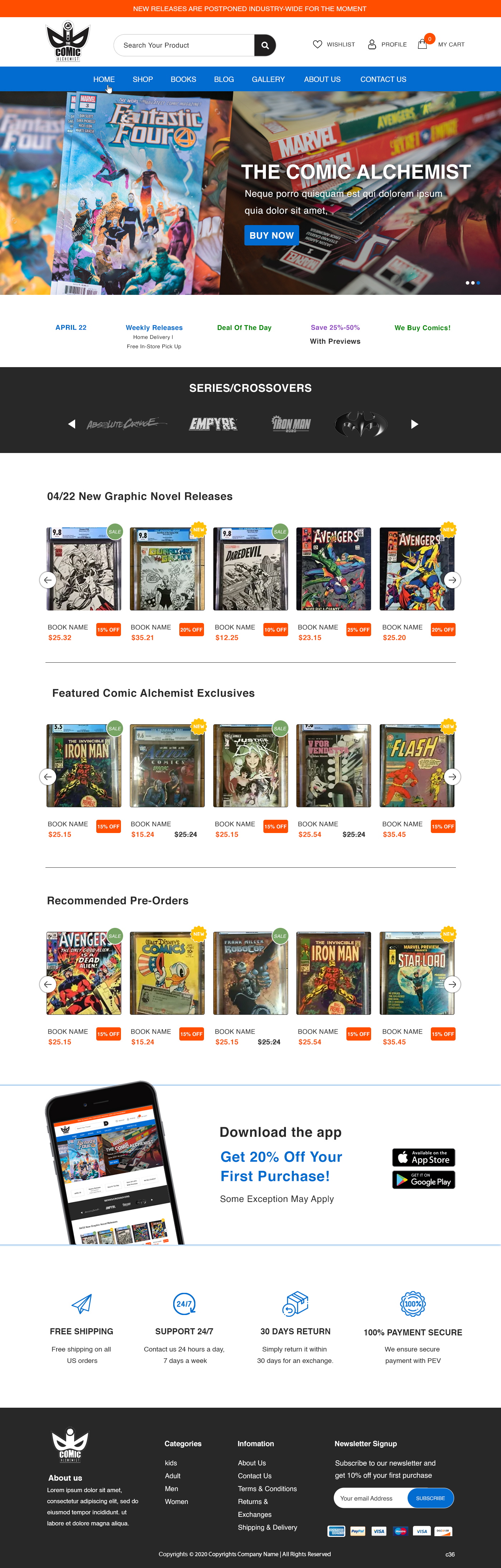 Web Design by pb for The Comic Alchemist Limited | Design #24253769