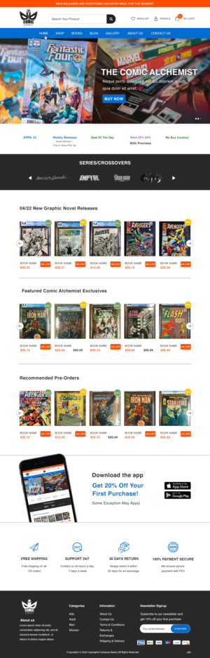 Web Design by pb for The Comic Alchemist Limited | Design: #24253769