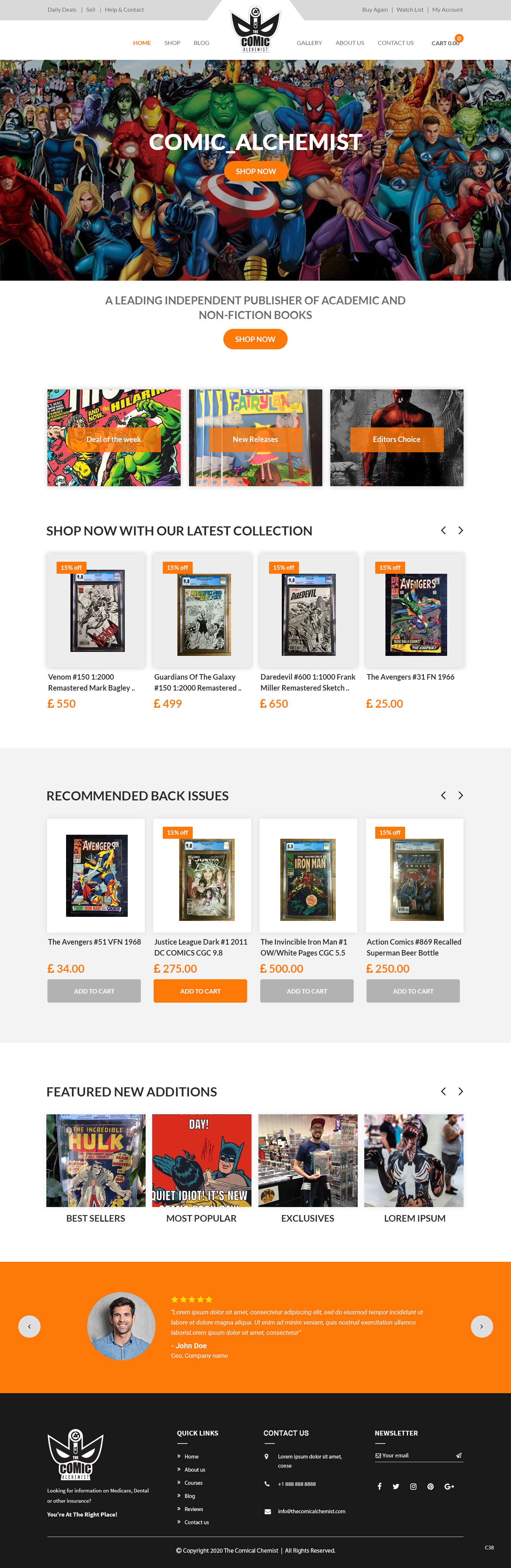Web-Design von pb für The Comic Alchemist Limited | Design #24263918