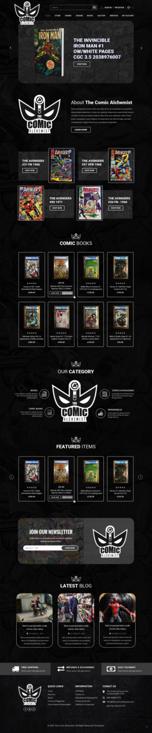 Web Design by pb for The Comic Alchemist Limited | Design #24599338