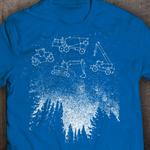 Team Elmers Star TShirt (Heavy Construction Equipment Constellations) | T-shirt Design by Abiyoso28
