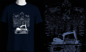 Team Elmers Star TShirt (Heavy Construction Equipment Constellations) | T-shirt Design by Feni:)