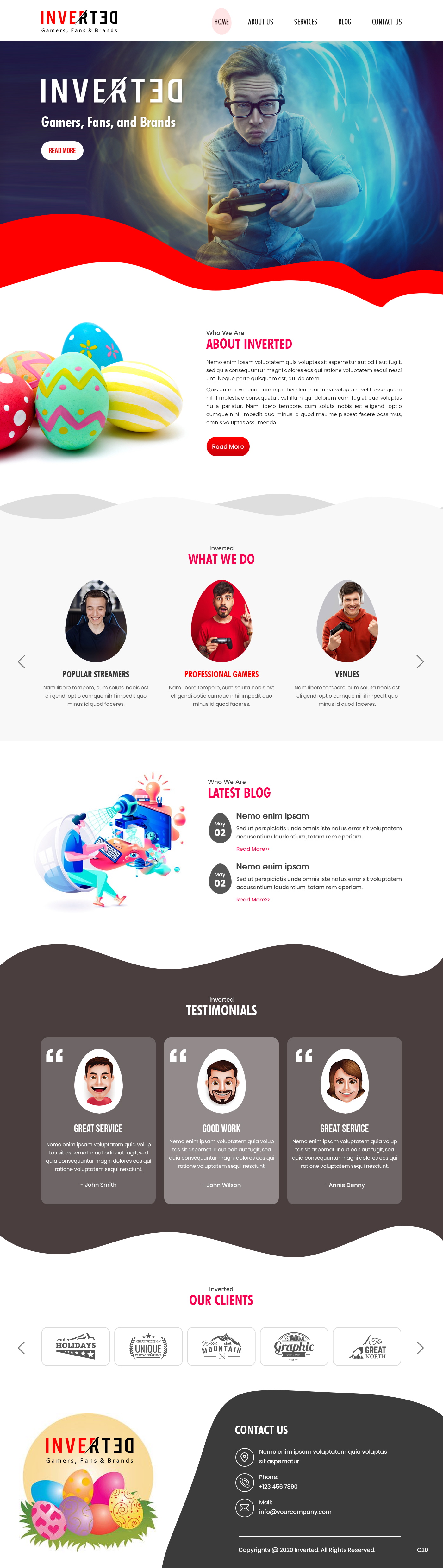 Web Design par pb pour Inverted Esports | Design #24265009