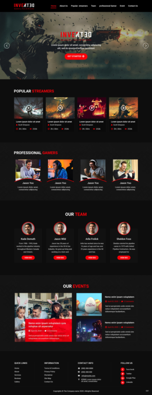 Web Design par pb pour Inverted Esports | Design : #24265020