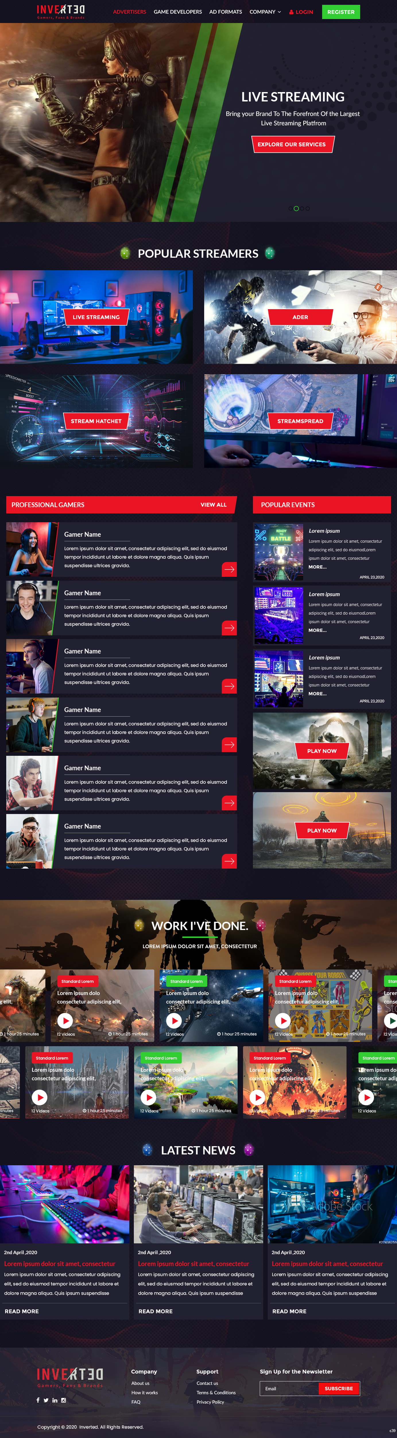 Web Design par pb pour Inverted Esports | Design #24265031