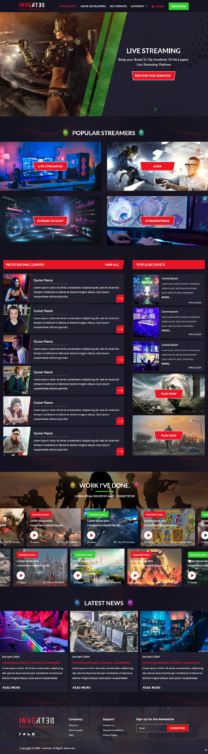 Web Design par pb pour Inverted Esports | Design : #24265031