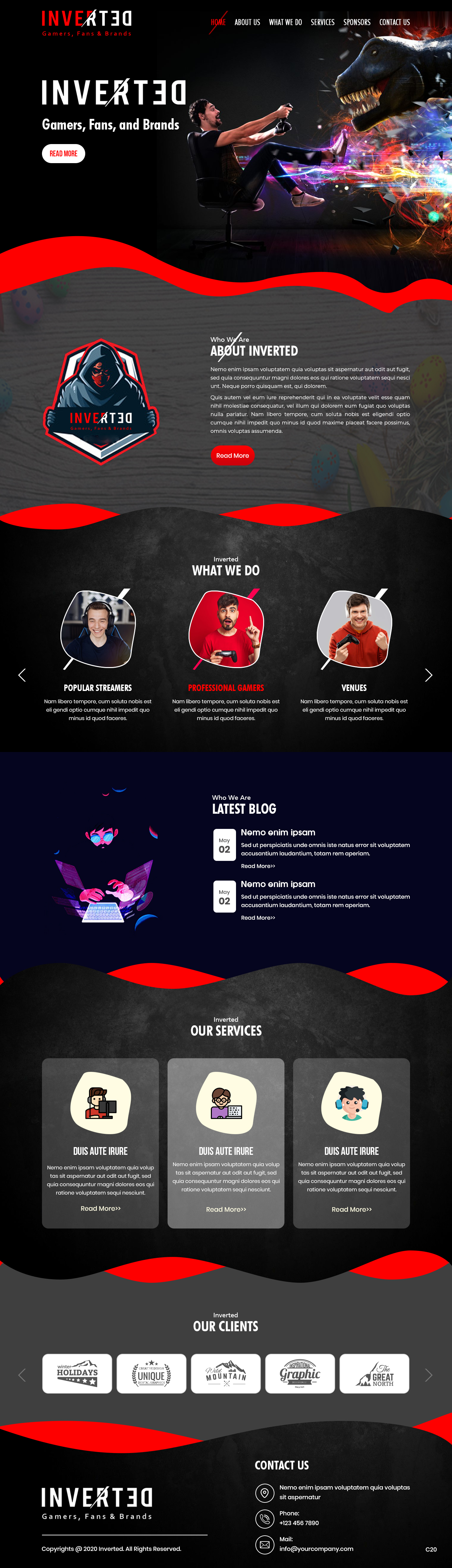 Web Design par pb pour Inverted Esports | Design #24299064