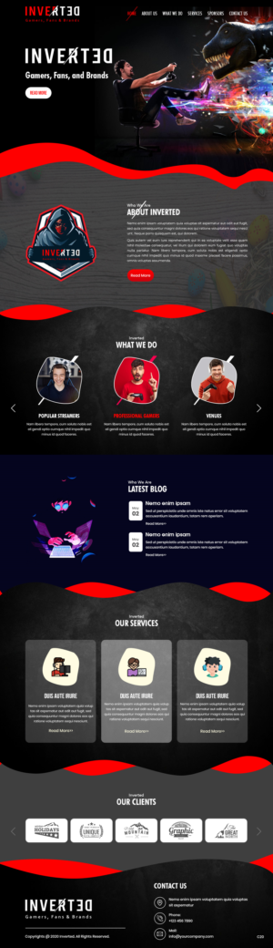 Web Design par pb pour Inverted Esports | Design : #24299064
