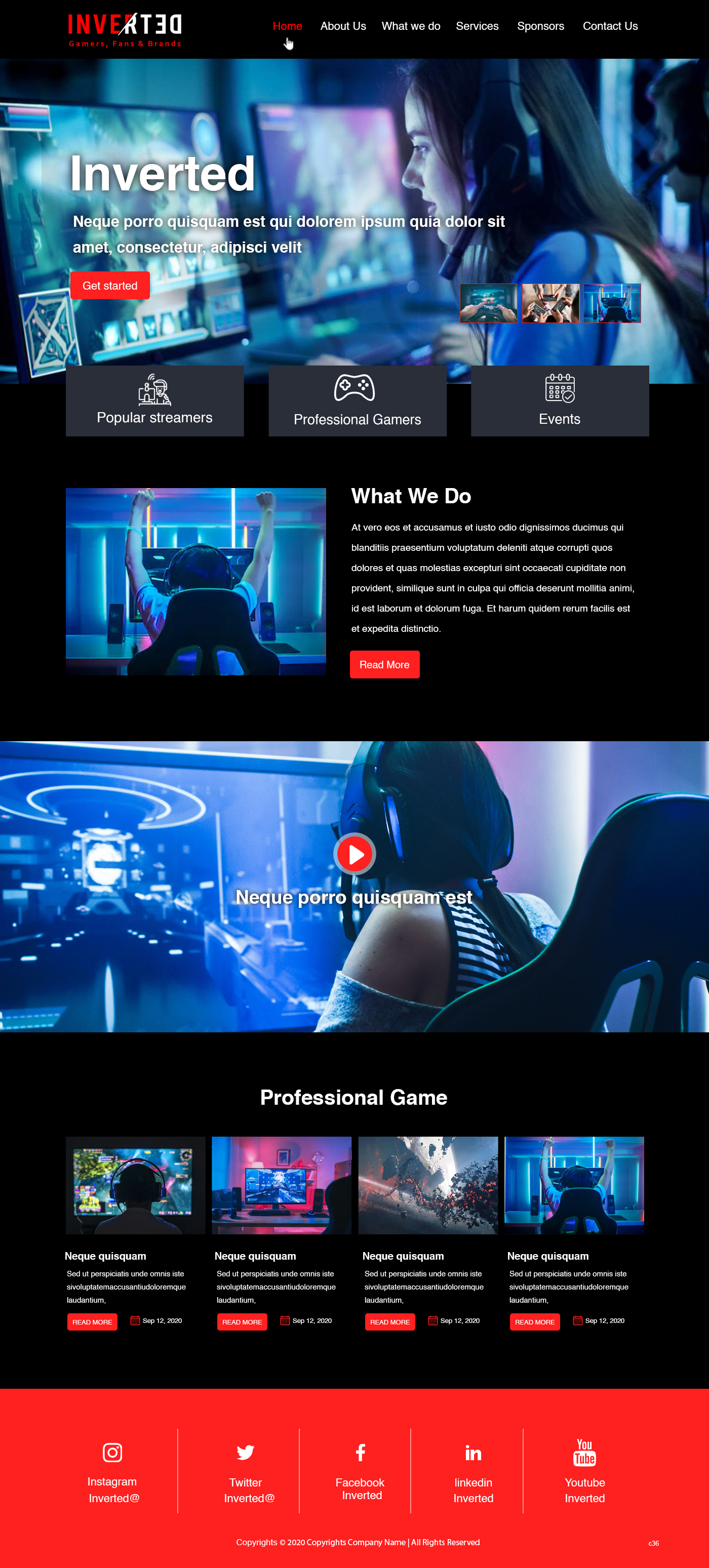 Web Design par pb pour Inverted Esports | Design #24302151