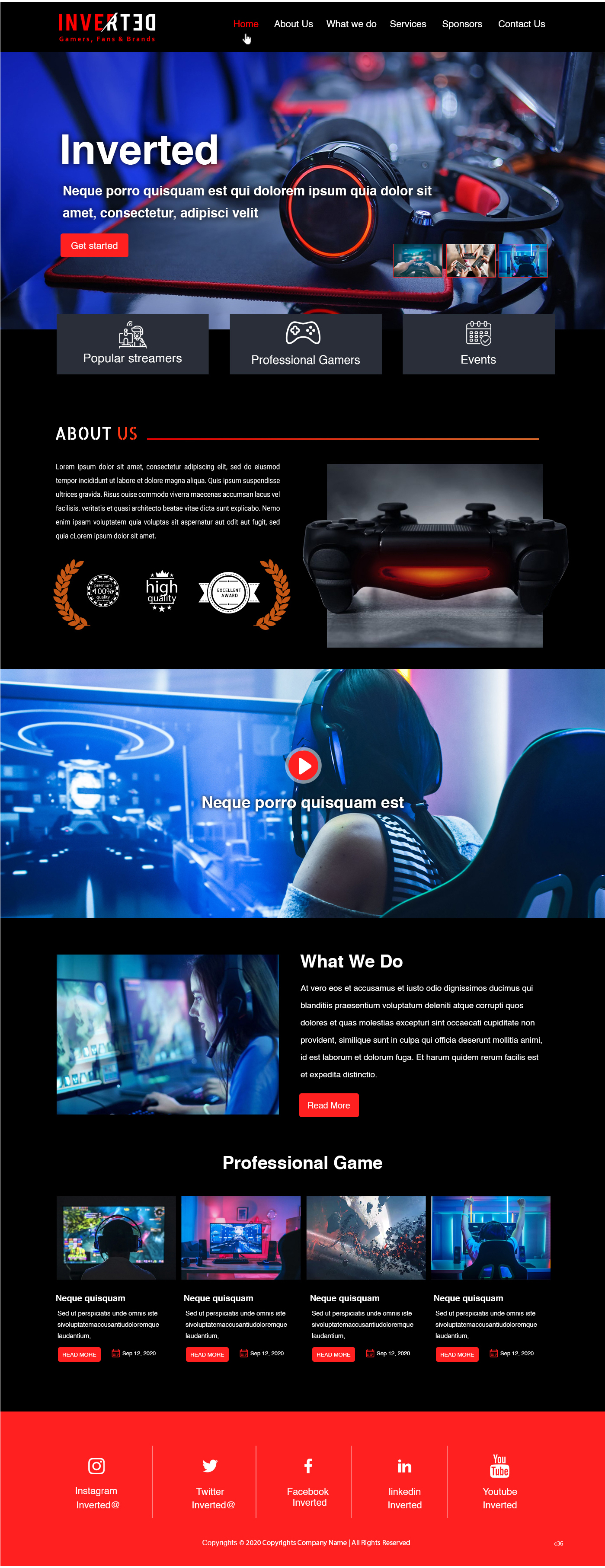 Web Design by pb for Inverted Esports | Design #24311997