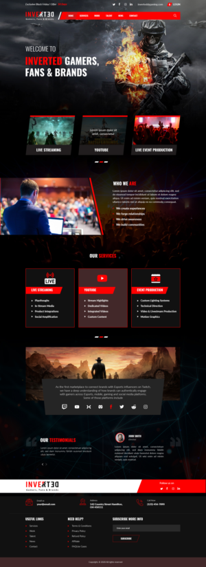 Web Design par lemosys infotech pour Inverted Esports | Design : #24298143