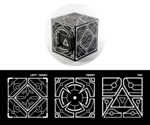 Futuristic engraving for Cube laser gadget | Diseño Vectorizado por Andi Yan