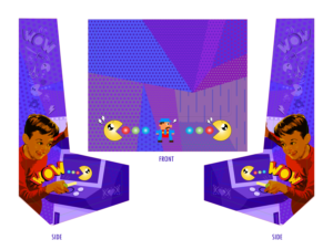 Retrogame cabinet design for a custom arcade hand-made | Graphic Design by Navisol Creatives