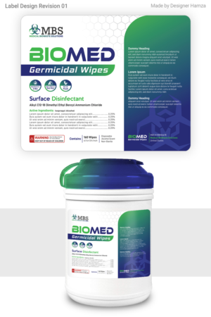 Creating a label for germicidal disposable wipes. | Packaging Design by Designer Hamza