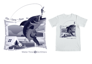 Fish Camp Relax T-shirt design | Diseño de Camiseta por eleven