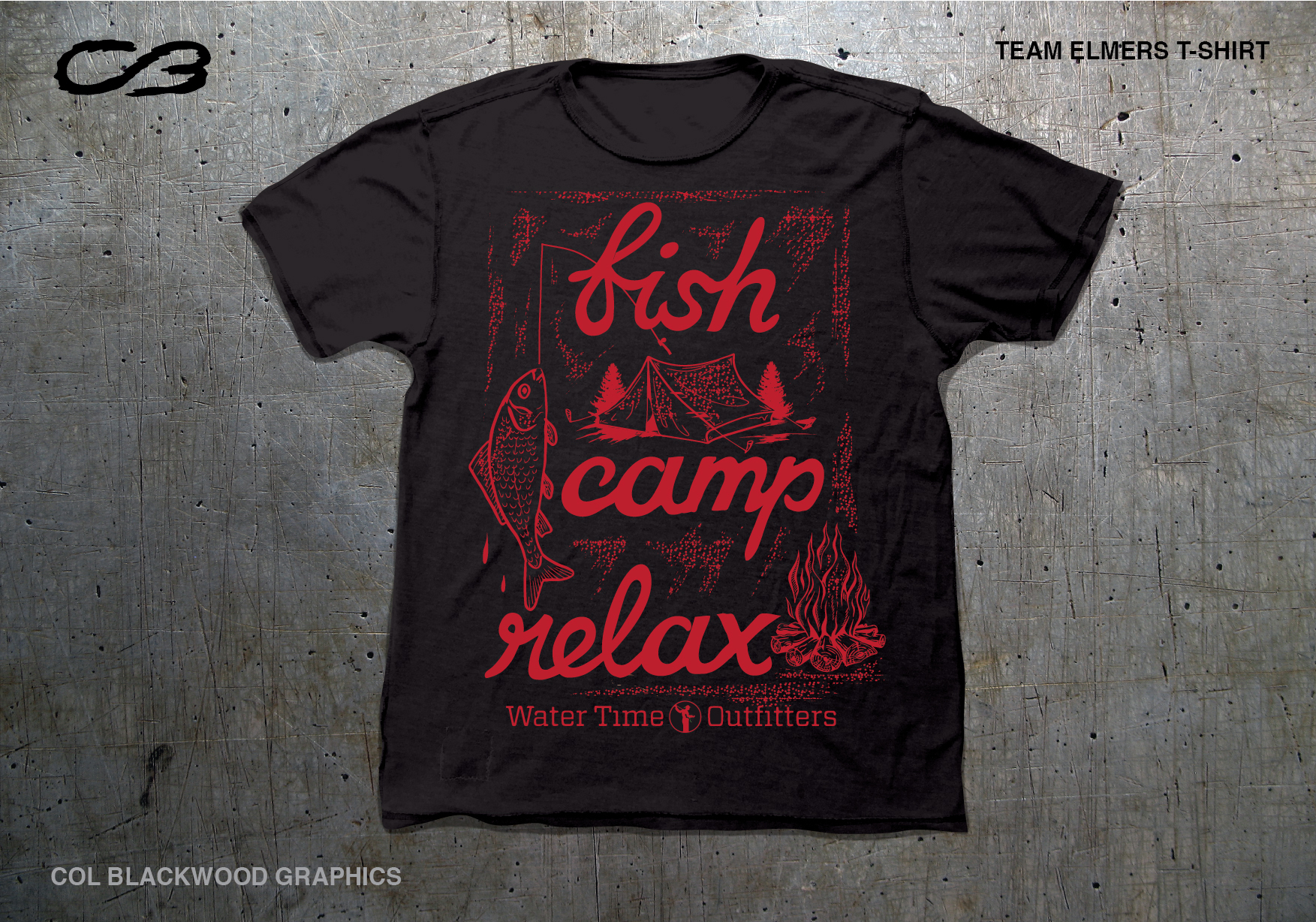 T-shirt Design by Col 3 for Water Time Outfitters | Design #24319077