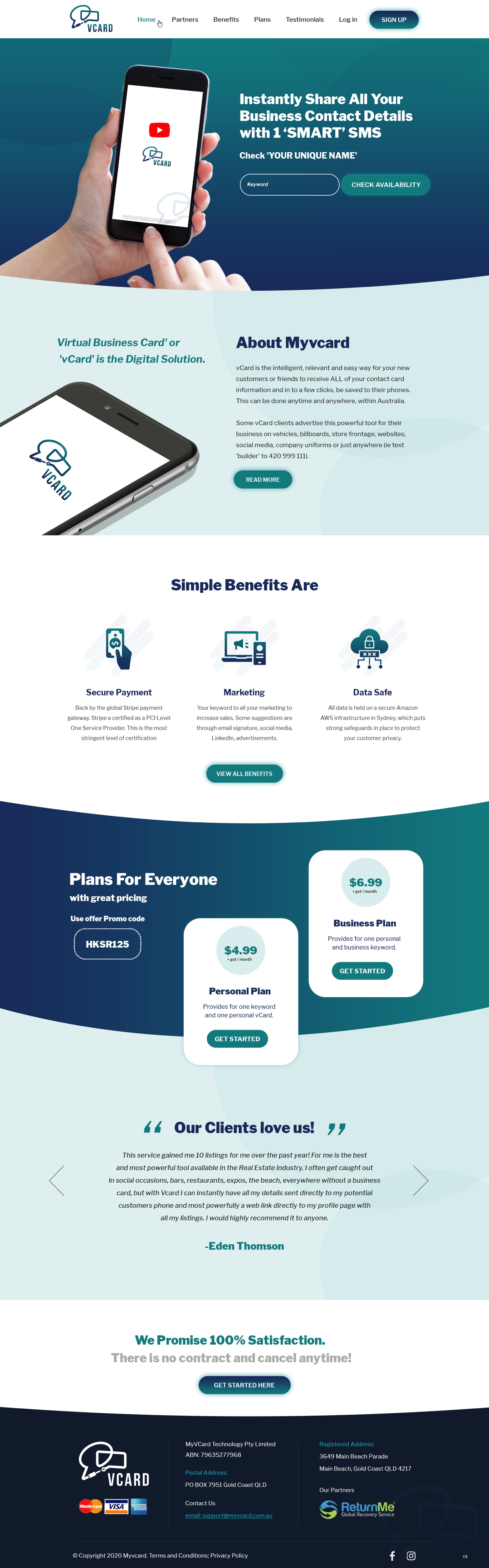 Web Design by pb for MyVCard Technology Pty Ltd  | Design #24274844