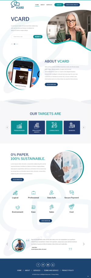 Web Design par pb pour MyVCard Technology Pty Ltd  | Design : #24274846