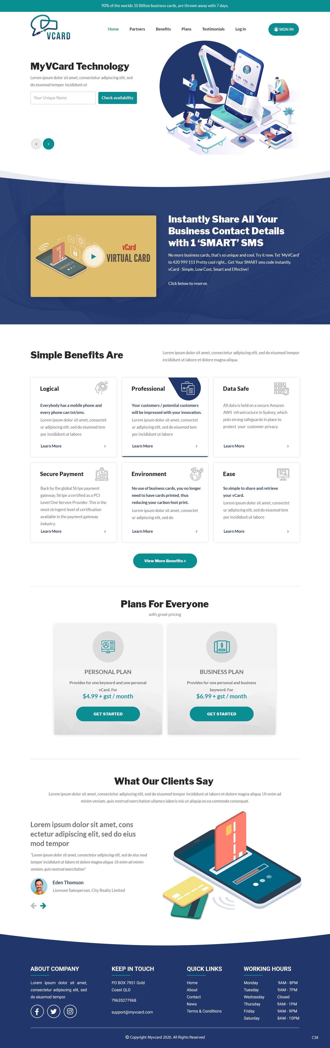 Web-Design von pb für MyVCard Technology Pty Ltd  | Design #24274857