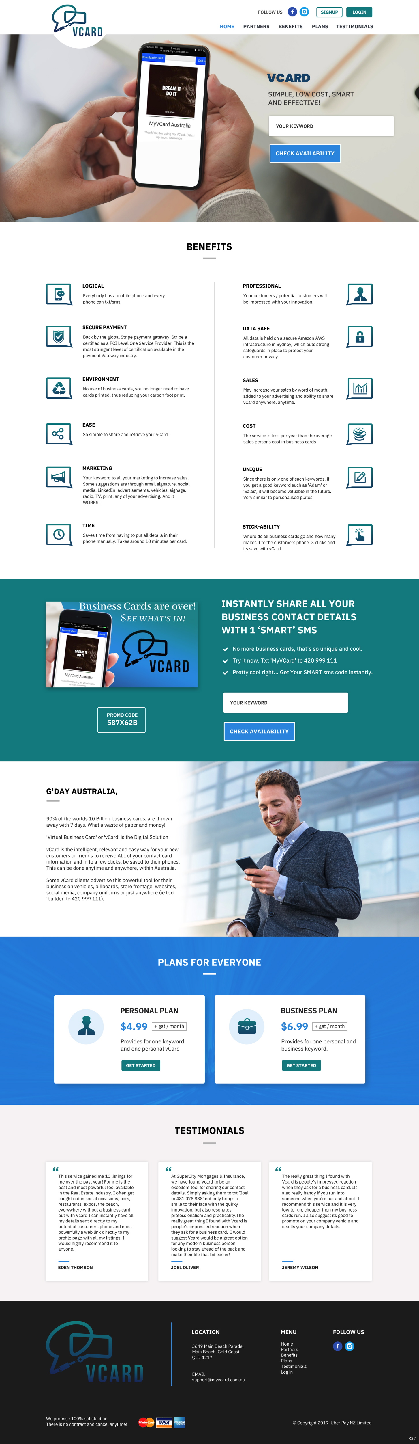 Web Design by pb for MyVCard Technology Pty Ltd  | Design #24274870