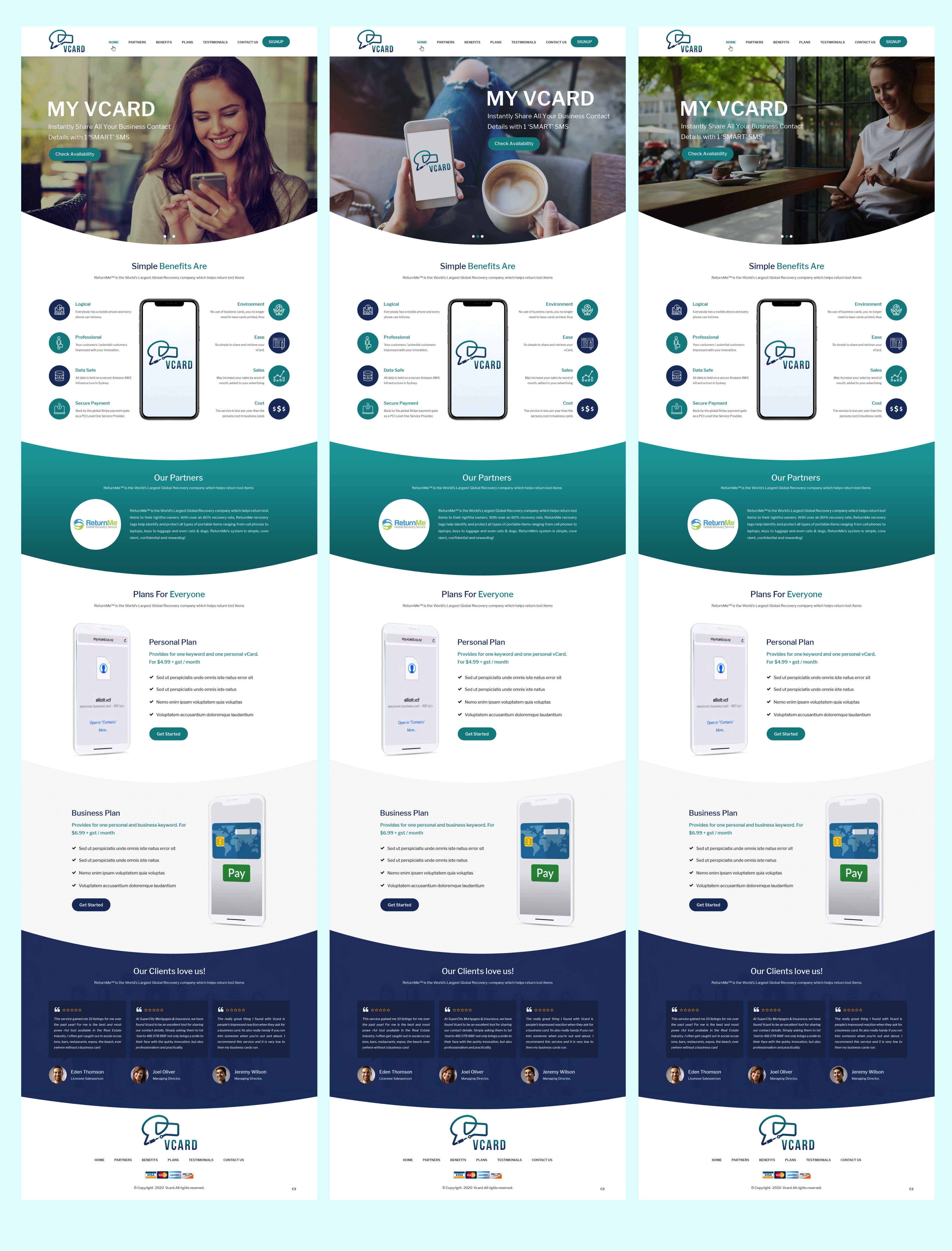 Web Design by pb for MyVCard Technology Pty Ltd  | Design #24299172