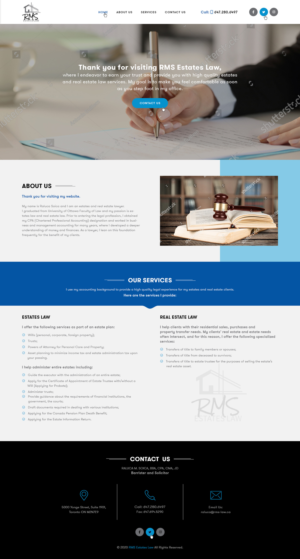Website for legal services (estates law) called RMS ESTATES LAW | Web-Design von Ved Web Services