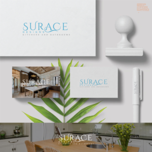 Surace Designs as main text, Kitchens and Bathrooms underneath, smaller text | Logo Design by step forward 2