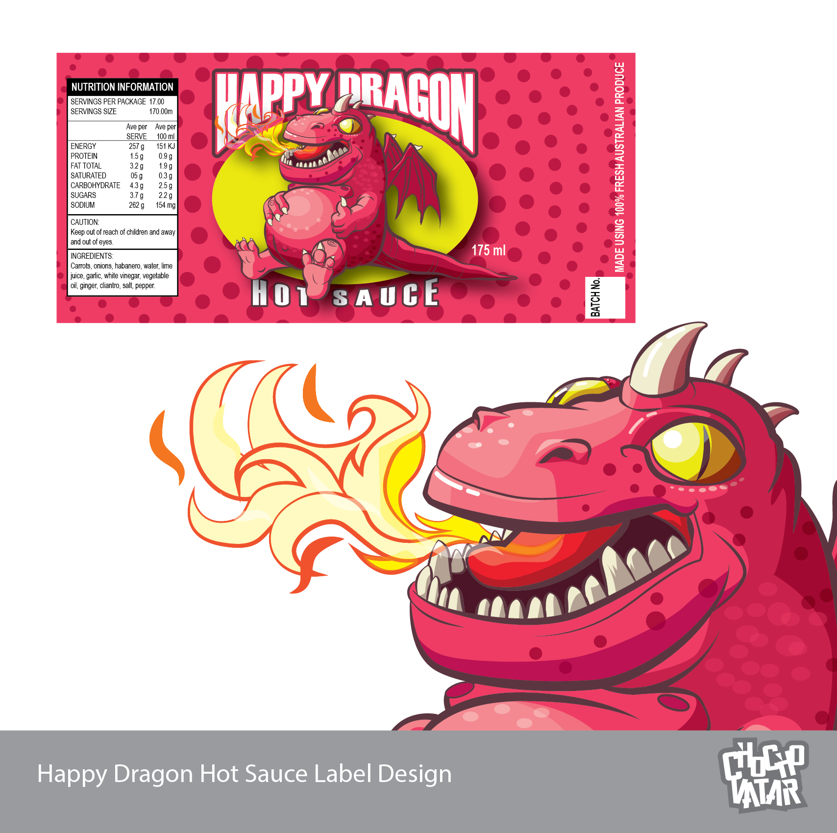 Label Design by Luis Arriola for Happy Dragon | Design #24305075
