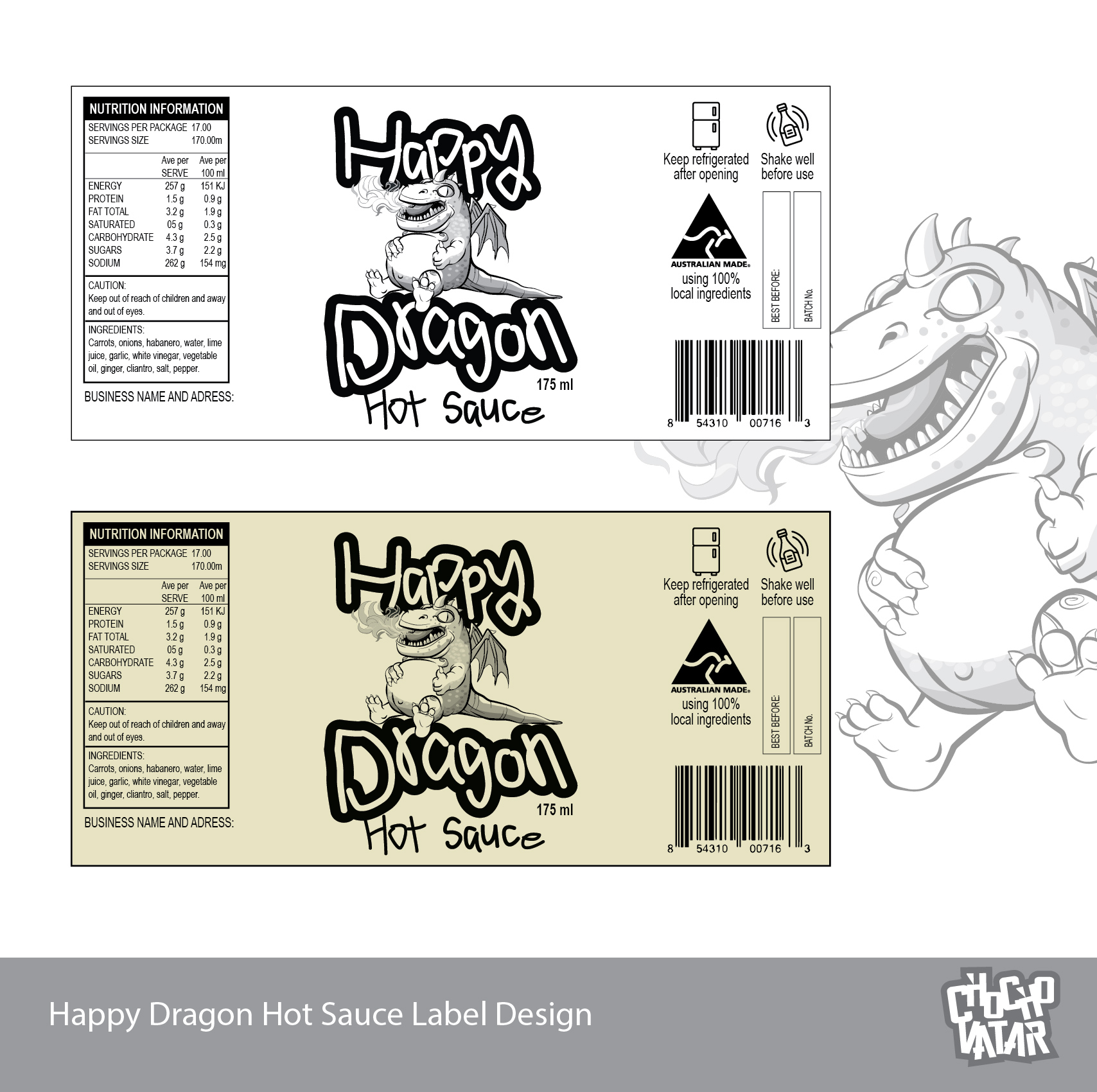 Design Étiquette par Luis Arriola pour Happy Dragon | Design #24334153