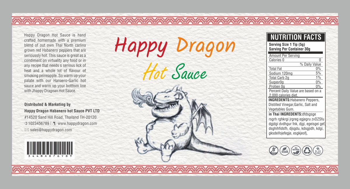 Label Design by Savitra for Happy Dragon | Design #24270263