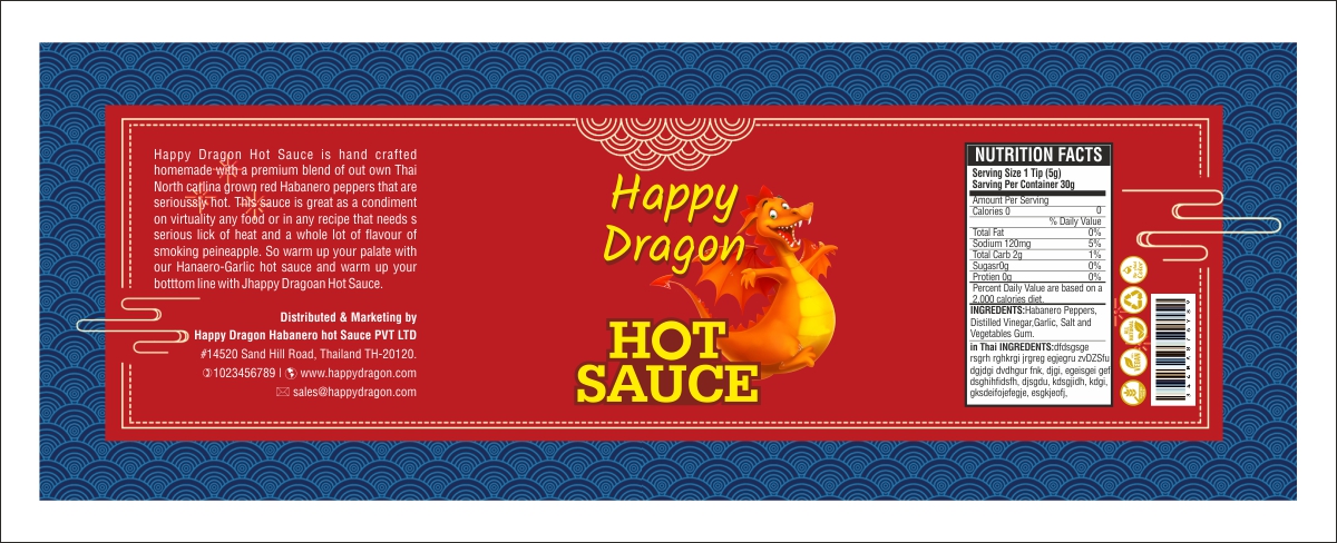 Label Design by Savitra for Happy Dragon | Design #24270267