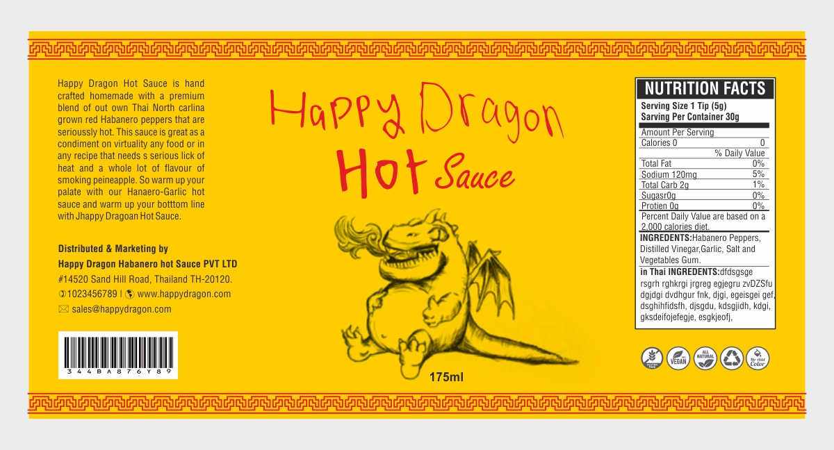 Label Design by Savitra for Happy Dragon | Design #24307207