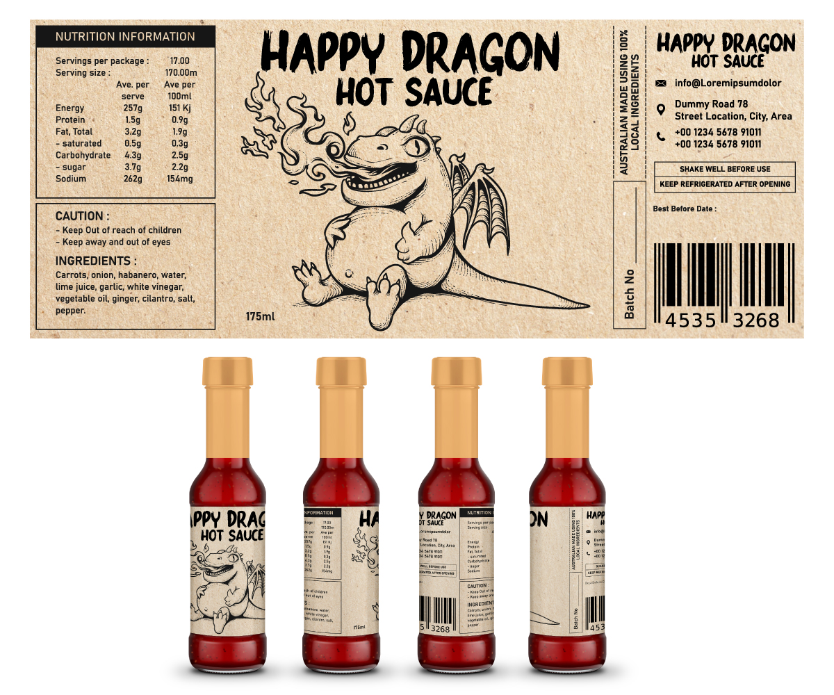 Etikett-Design von Andi Yan für Happy Dragon | Design #24333240