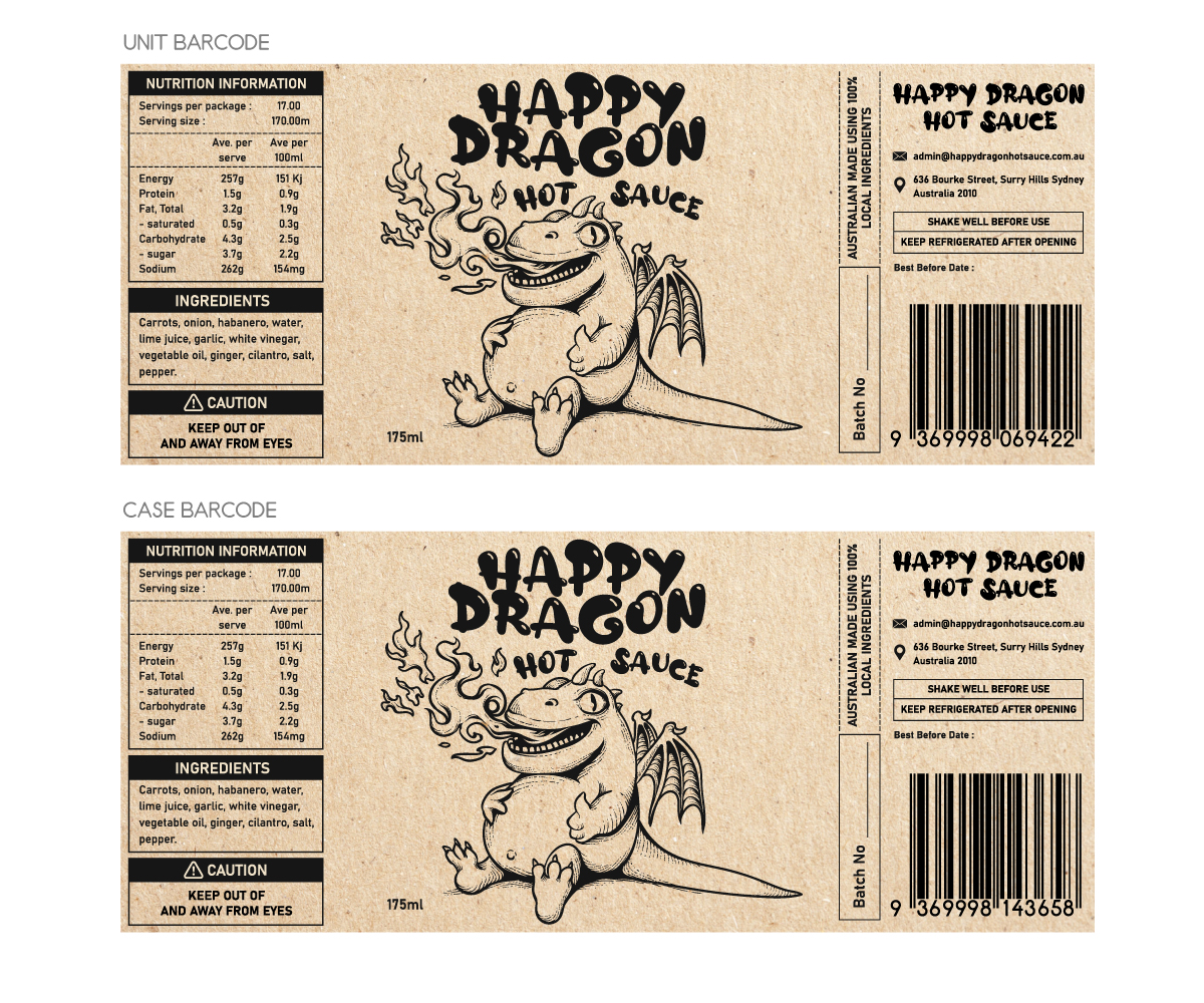 Label Design by Andi Yan for Happy Dragon | Design #24365811