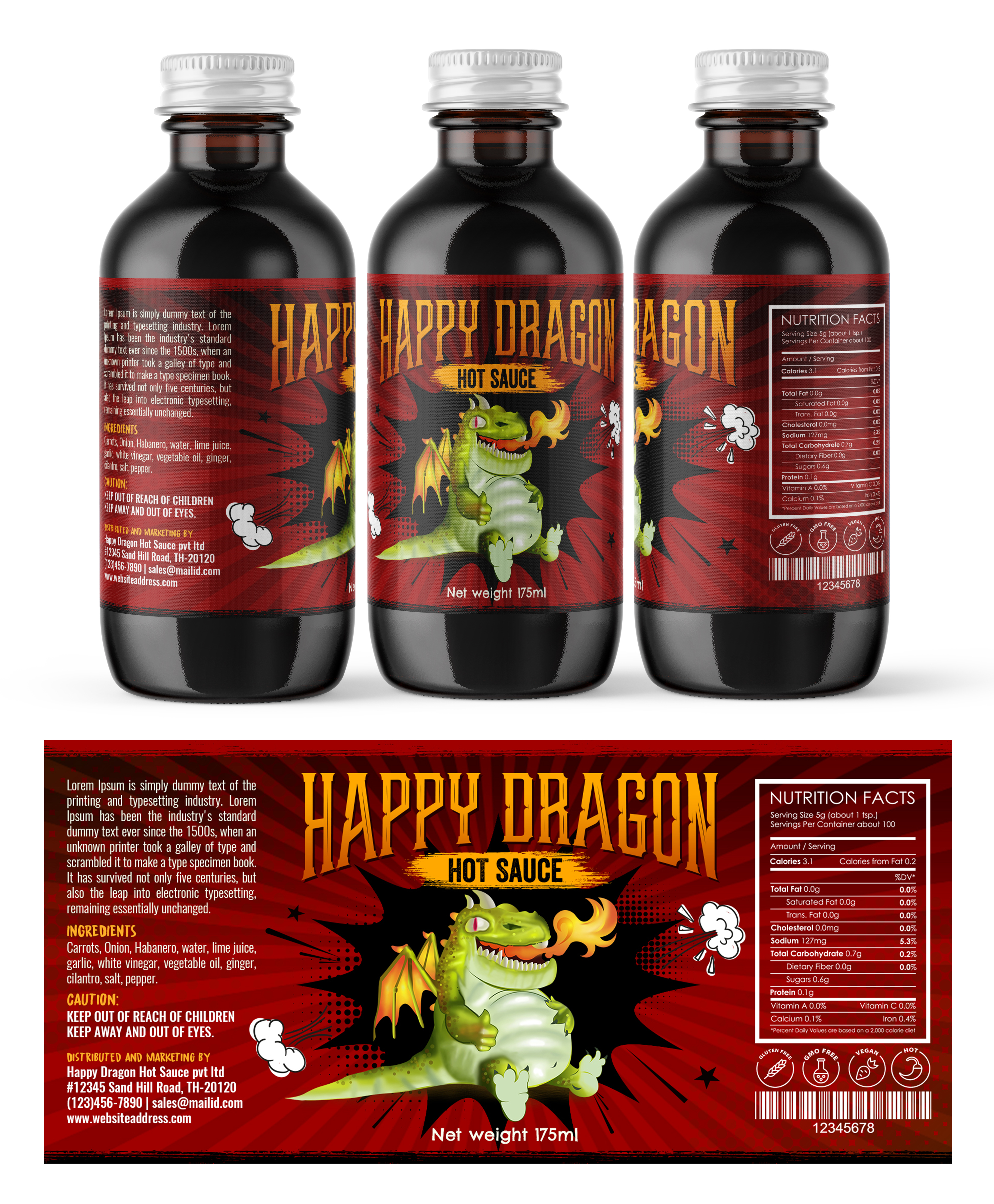 Label Design by SAI DESIGNS for Happy Dragon | Design #24314456