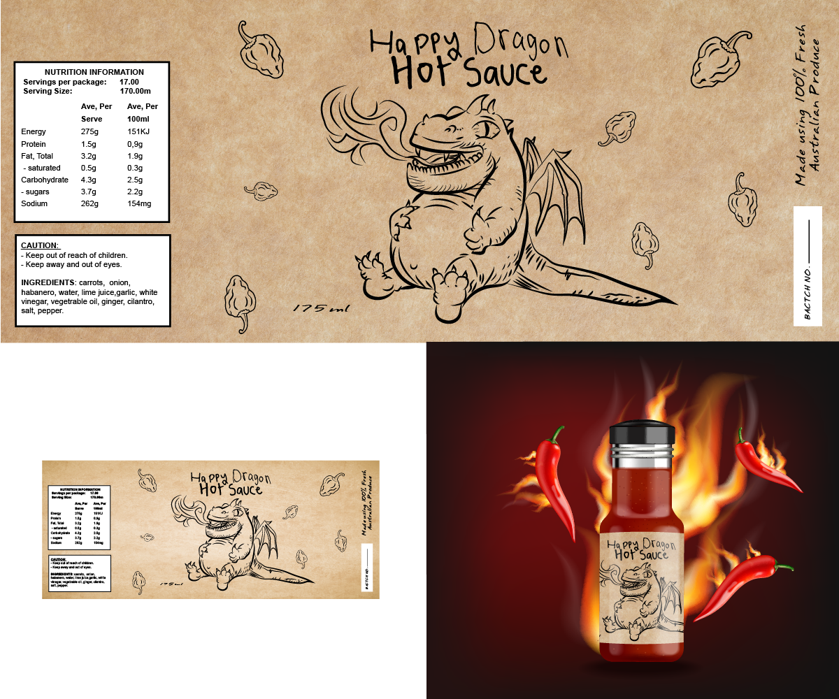 Label Design by ravznoot.digital for Happy Dragon | Design #24335196