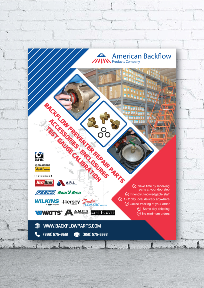 Flyer Design by Jun Kai for American Backflow Products Company | Design #24308501