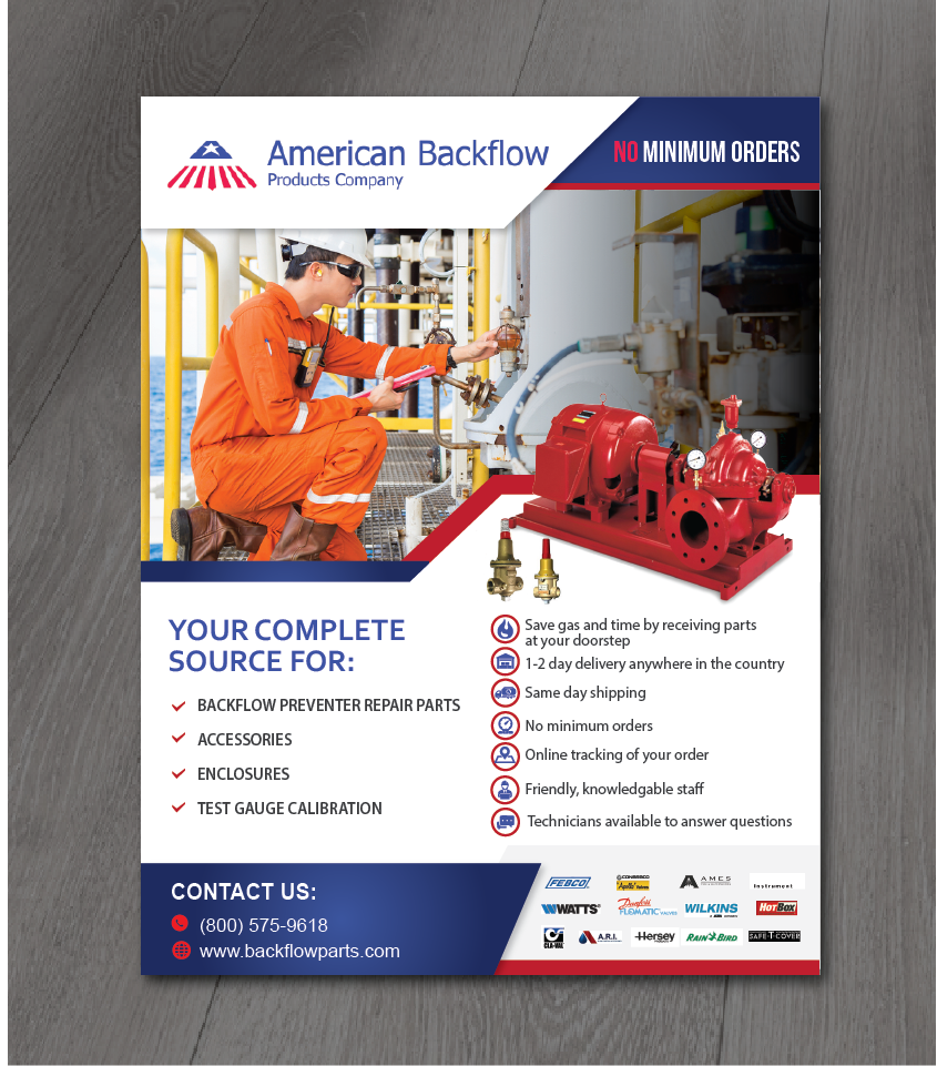 Flyer Design by alex989 for American Backflow Products Company | Design #24289516